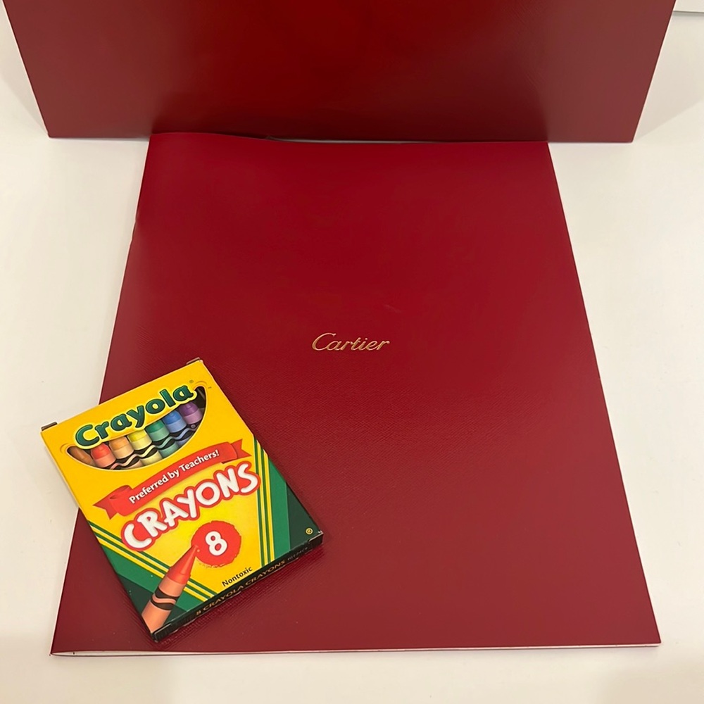 Authentic Cartier Coloring Book with Crayons - NEW